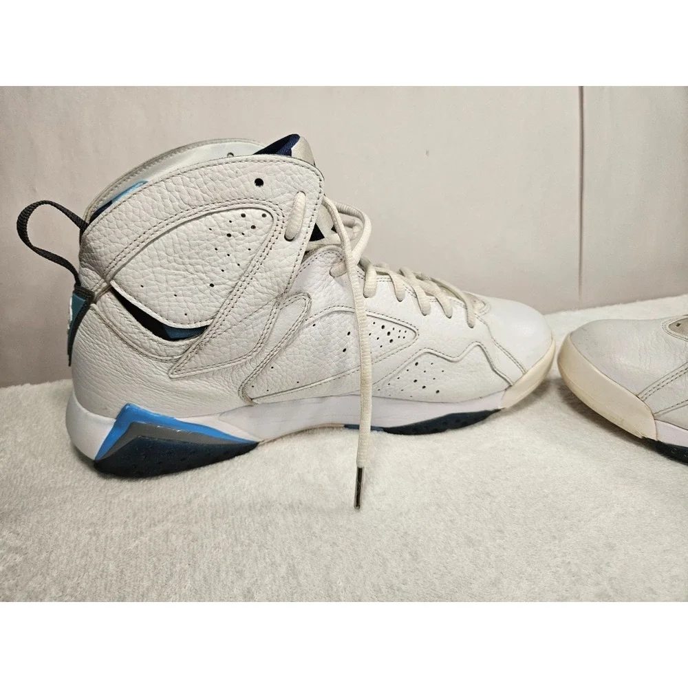 AIR JORDAN 7 VII RETRO USED SIZE 12 WHITE FRENCH BLUE FLINT GREY 304775-107 - Picture 4 of 9